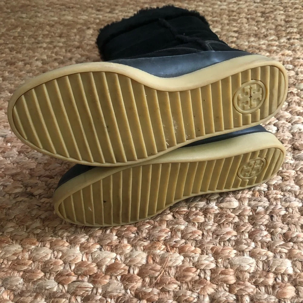 Tory Burch Nadine Mid Shaft Suede and Shearling Boot. Size 7.5